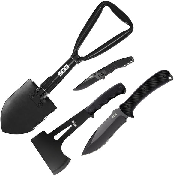 SOG Professional 5.0 Fixed Knife Entrenching Shovel Tool & Hand Axe Kit 99991044