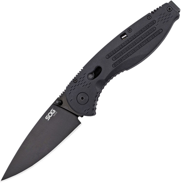 SOG Aegis Assisted Openinig Black Piston Lock Folding Knife ae02cp