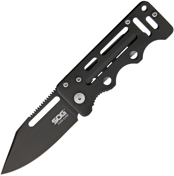 SOG Cash Card Framelock Black Folding Knife ez4cp