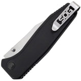 SOG Flare Satin A/O Arc Lock Folding Black GRN Handle Knife FLA1001CP