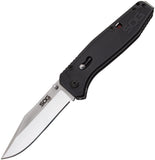 SOG Flare Satin A/O Arc Lock Folding Black GRN Handle Knife FLA1001CP