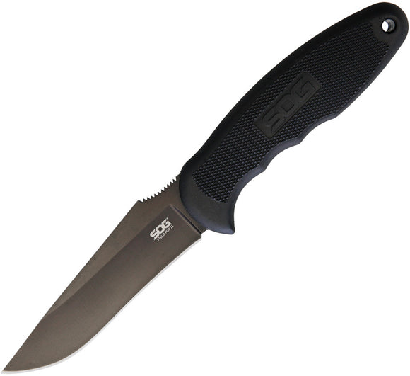 SOG Field Pup 2 Black Fixed Blade Knife FP6L