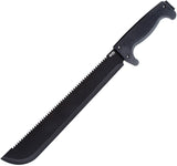 SOG SogFari Machete 18.75" Overall Fixed Serrated Saw Blade Black Handle MC01N