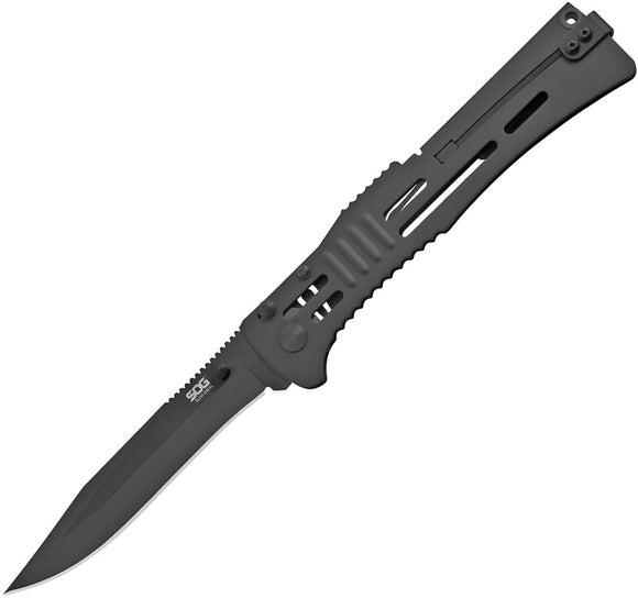 SOG Slimjim XL Lockback A/O AUS-8 Bead Blast Stainless Folding Knife SJ52CP