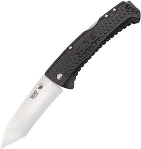 SOG Traction Stainless Folding Tanto Blade Black Handle Folder Knife TD1012CP