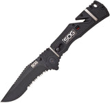 SOG Trident Elite Assisted Open Piston Lock Black Folding Knife 106cp