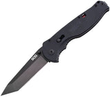 SOG Flash II A/O TiNi Finish Folding Tanto Blade Black Handle Knife TFSAT8BX