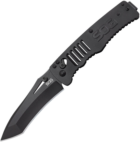 SOG Knives Targa Arc-Lock Stainless Folding Tanto Blade Black Handle Knife TG1002BX