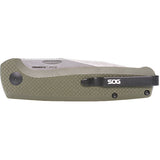 SOG Terminus Pocket Knife Slip Joint OD Green G10 Folding CRYO D2 Steel TM1004BX