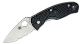 Spyderco Persistence Lightweight Linerlock Black Folding Serrated Knife 136PSBK