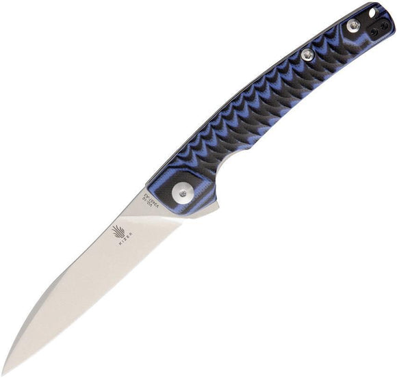 KIZER Splinter Linerlock Blue & Black G10 Folding Pocket Knife VG-10 V3457A3