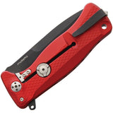 Lion Steel SR11 Black Red Sleipner Framelock Folding Pocket Knife