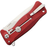 Lion Steel SR11 Satin Red Sleipner Framelock Folding Pocket Knife