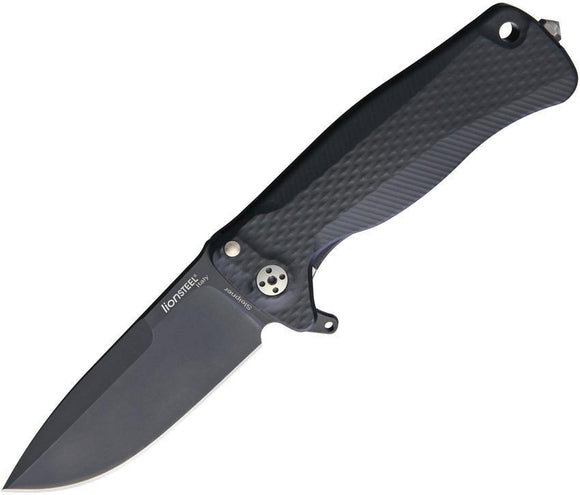 Lion Steel SR22 Framelock Black Aluminum Sleipner Folding Knife