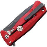 Lion Steel SR22 Framelock Red Aluminum Black Sleipner Folding Knife