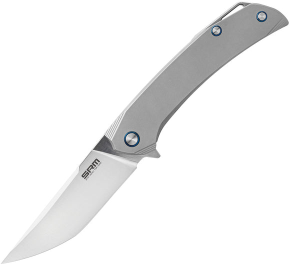 SRM Knives Large Asika Titanium Framelock 154cm Folding Knife 1411tz