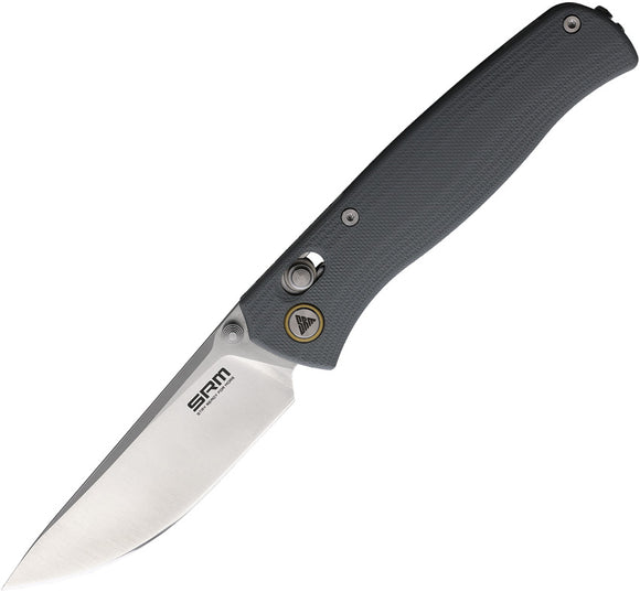 SRM Knives 255L-GK Ambi Lock Gray G10 Folding 10Cr15CoMoV Pocket Knife 255LGK