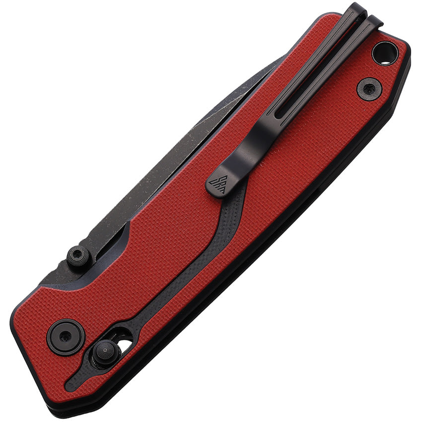 SRM Knives 7228 Ambi Lock Red & Black G10 Folding VG-10 Pocket Knife 7 ...
