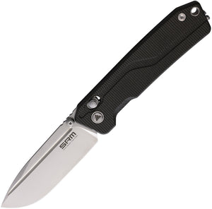 SRM Knives Rubik Ambi Lock Micarta Folding Satin 10Cr15CoMoV Knife 7228LMB1