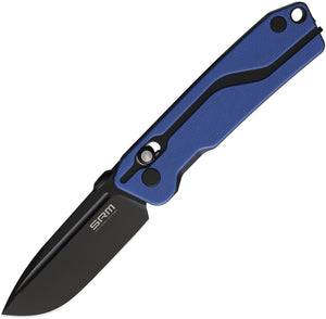 SRM Knives 7228 Blue G10 Ambi Lock Folding D2 Knife 7228l