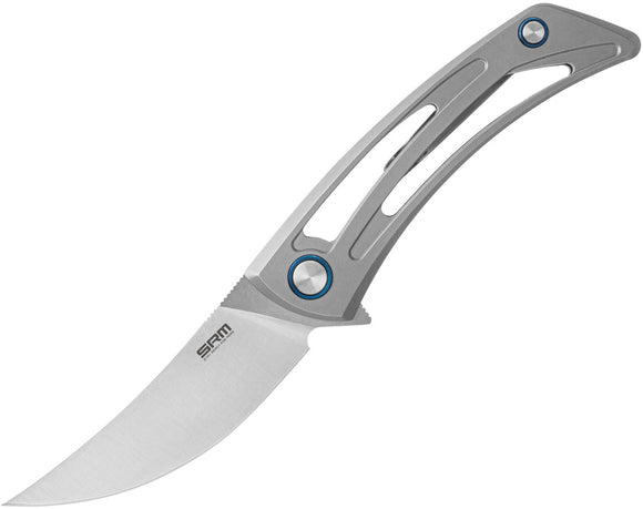 SRM Knives 7415 Gray Titanium Framelock Folding Knife 7415tz