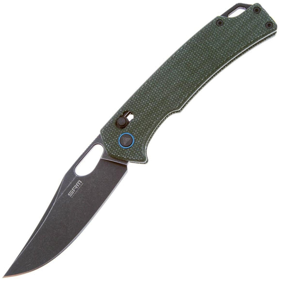 SRM Knives 9203 MG2 Ambi Lock Green Micarta Folding 10Cr15CoMoV Knife 9203MG2