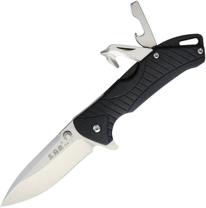 SRM Knives Sanrenmu 7089 Black nylon Folding Knife 319n