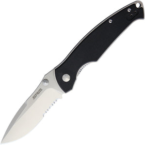 SRM Knives SRM 9012 Black G10 Linerlock Serrated Folding knife 913