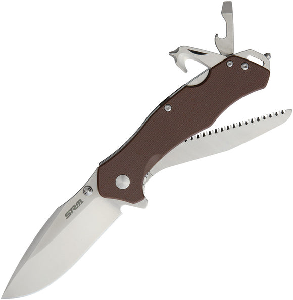 SRM Knives SRM 9019-GN Purple G10 Linerlock Folding Knife 916