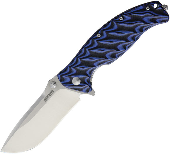 SRM Knives SRM 1005-GQ Black & Blue G10 Linerlock Folding Knife 917