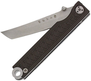 StatGear Samurai Linerlock Dark Gray 440C Stainless Pocket Folding Knife 103