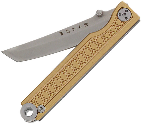 StatGear Samurai Linerlock Bronze Handle 440C Stainless Pocket Folding Knife 104