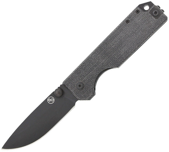 StatGear Ausus Linerlock Micarta Stonewash Black D2 Tool Steel Folding Knife 108