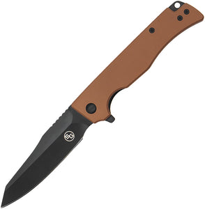 StatGear Ausus Slim Linerlock Brown G10 Folding D2 Steel Pocket Knife 117BRN