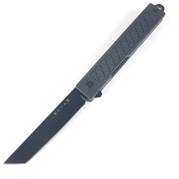 StatGear Pocket Samurai Knife Full-Size Black G10 Folding D2 Steel Blade 119BLK