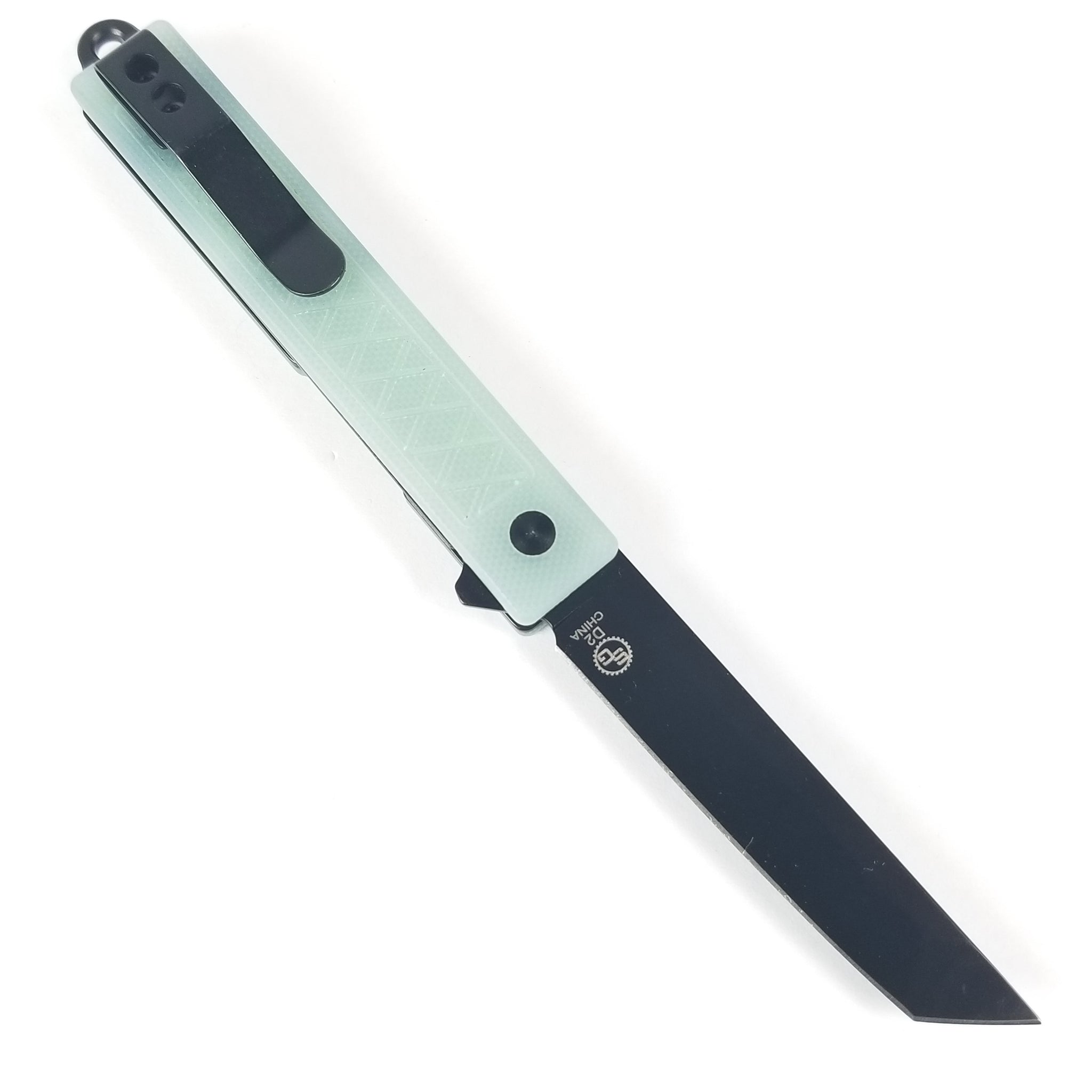 StatGear Pocket Samurai Knife Full-Size Jade G10 Folding D2 Steel