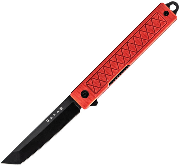 StatGear Pocket Samurai Knife Full-Size Red G10 Folding D2 Steel Blade 119RED