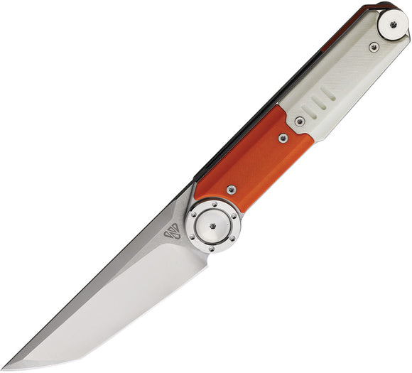 Stedemon NOC DG23 Linerlock Orange & White G10 Folding 440C Pocket Knife G2302