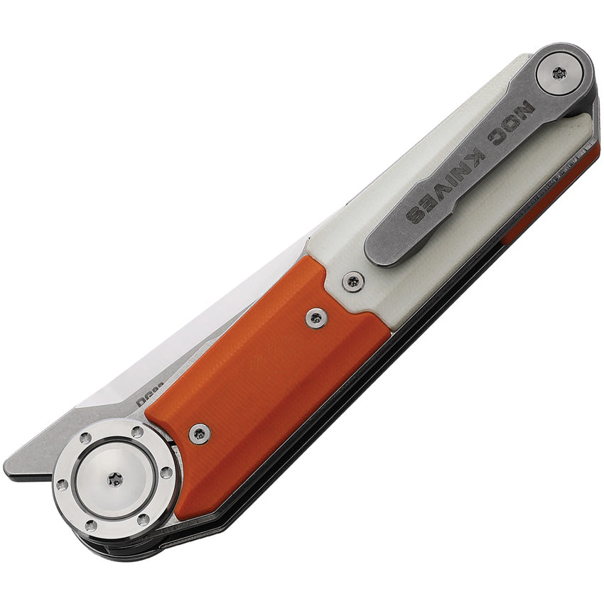 Stedemon NOC DG23 Linerlock Orange & White G10 Folding 440C Pocket 