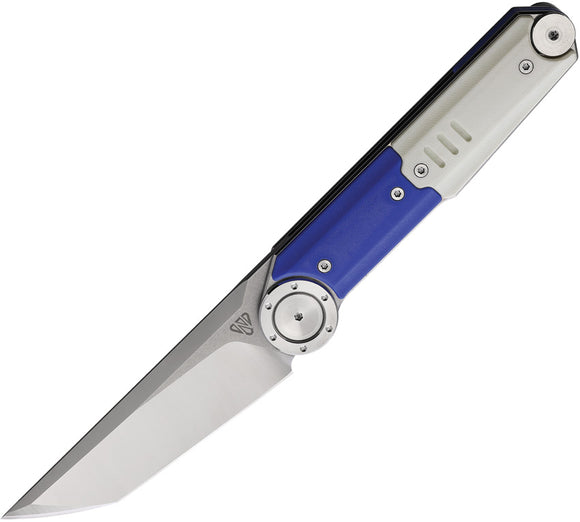Stedemon NOC DG23 Linerlock Blue & White G10 Folding 440C Pocket Knife G2303