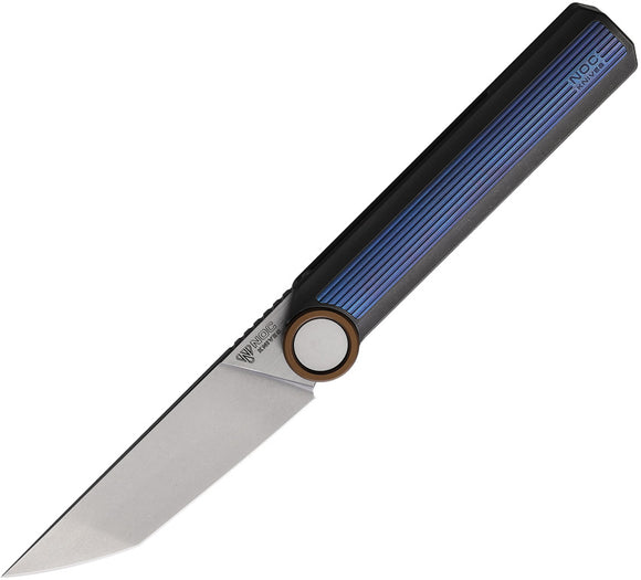 Stedemon NOC MT20 Framelock Blue Titanium Folding M390 Pocket Knife T20BLU