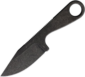 Station IX Trail Ultra Black VG-10 Clip Pt Fixed Blade Neck Knife W/ Sheath 007