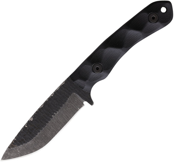 Stroup Knives GP2 Black G10 Handle 1095HC Stainless Steel Fixed Blade Knife GP2BG10S