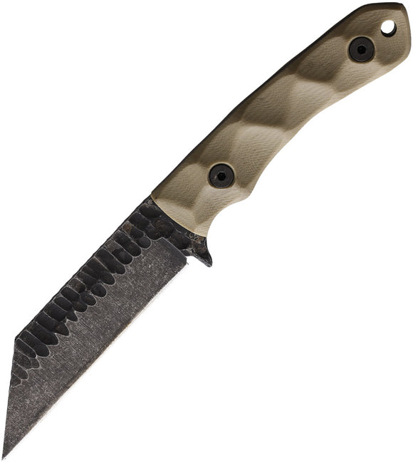 Stroup Knives GP3 Tan Sculpted G10 1095HC Fixed Blade Knife w/ Sheath GP3TG10S