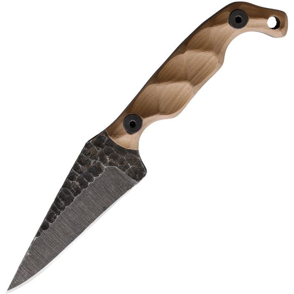Stroup Knives Mini Tan Sculpted G10 Handle 1095HC Fixed Blade Knife MINITG10S