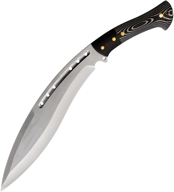 Defcon Tactical Kukri Black & White Micarta Stainless Fixed Blade Knife T22026BK