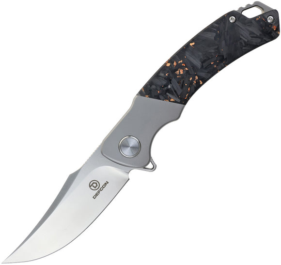 Defcon Condor Framelock Black & Copper Folding Bohler M390 Pocket Knife 9400
