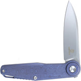 Defcon Fulcrum Leverage Lock Blue Titanium Folding Bohler M390 Knife T96171