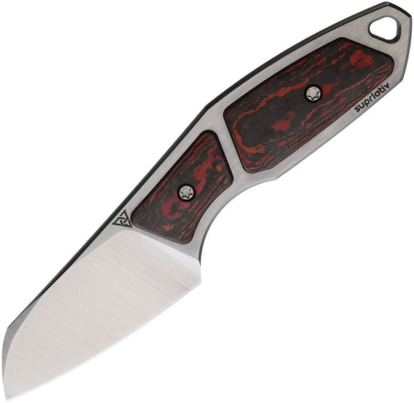 Suprlativ Hella Lava Flow Black & Red Carbon Fiber M390 Fixed Blade Knife 008