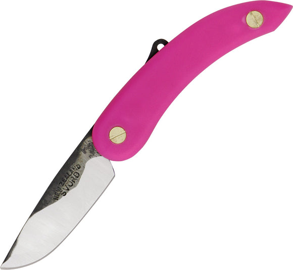 Svord Peasant Pink Handle Swedish High Carbon Steel Folding Keychain Knife 138